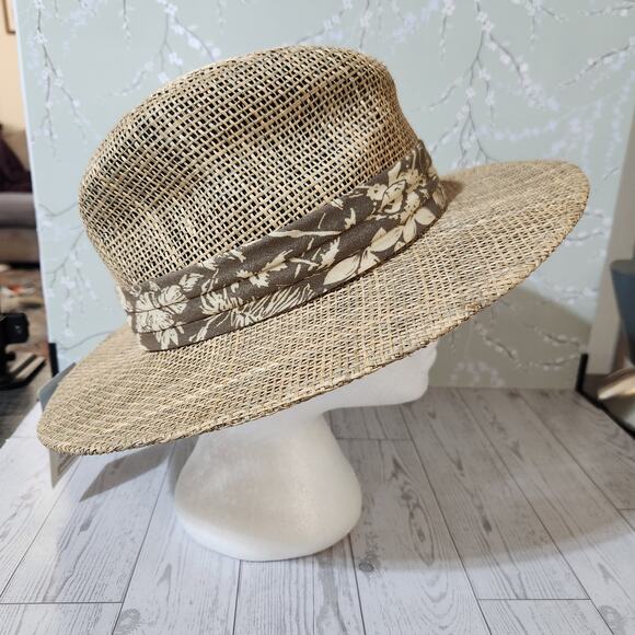 NWT Panama Jack Seagrass Woven Safari Banded Hat Men's Small/ Medium - Picture 3 of 10